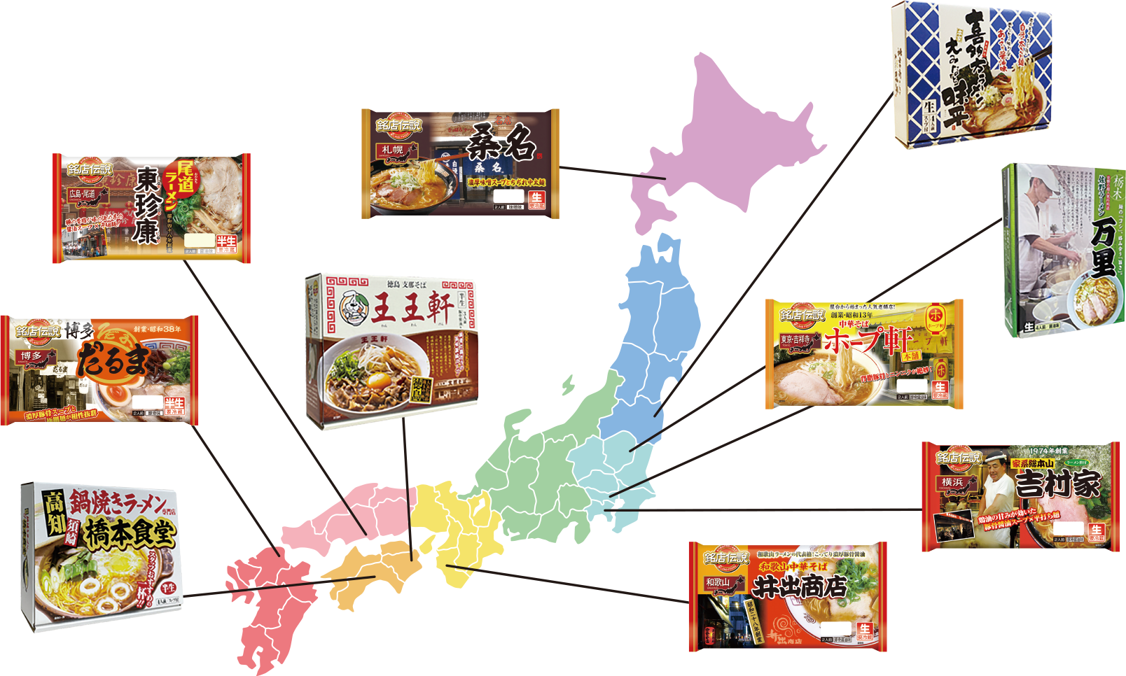 日本に有名な「ご当地ラーメン店」